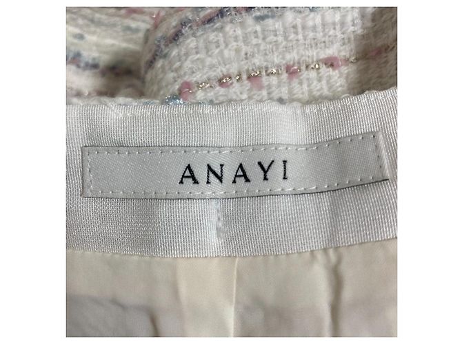 Autre Marque Falda de tweed a rayas ANAYI Blanco - vista 4