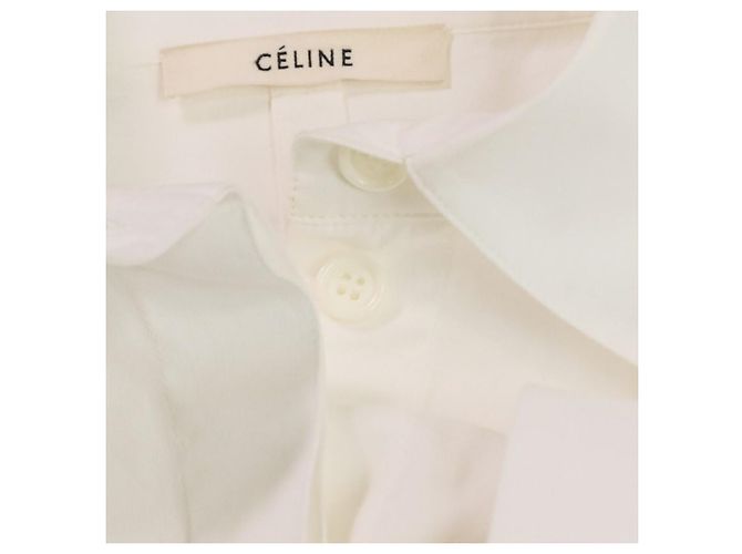 Céline Camicia Celine a maniche voluminose in cotone Bianco - vista 11