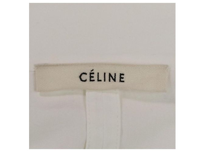 Céline Camicia Celine a maniche voluminose in cotone Bianco - vista 12