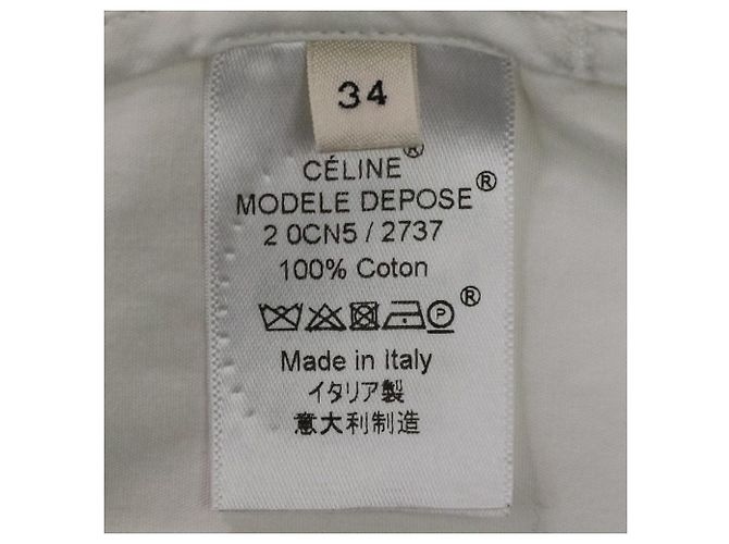 Céline Camicia Celine a maniche voluminose in cotone Bianco - vista 13