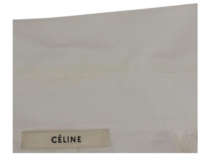 Céline Camicia Celine a maniche voluminose in cotone Bianco - vista 15