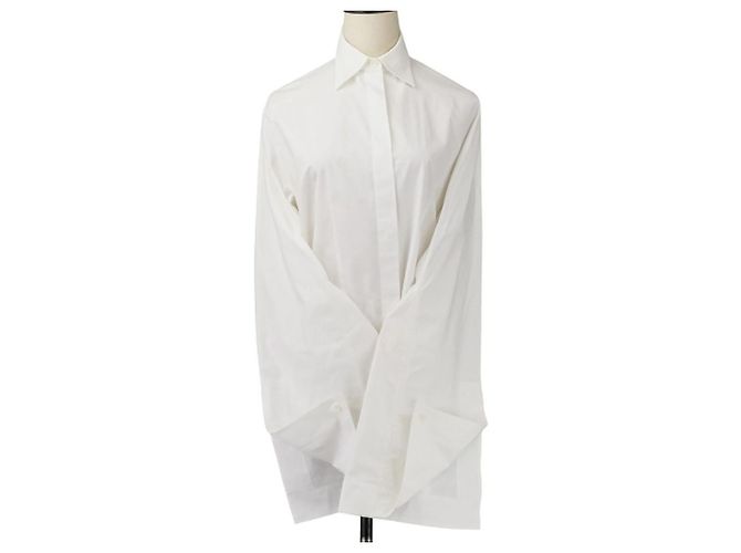 Céline Camicia Celine a maniche voluminose in cotone Bianco - vista 2