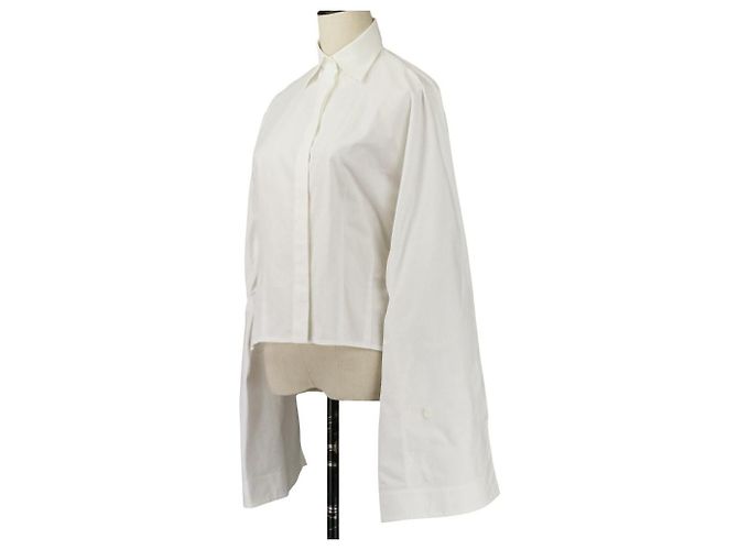 Céline Camicia Celine a maniche voluminose in cotone Bianco - vista 4