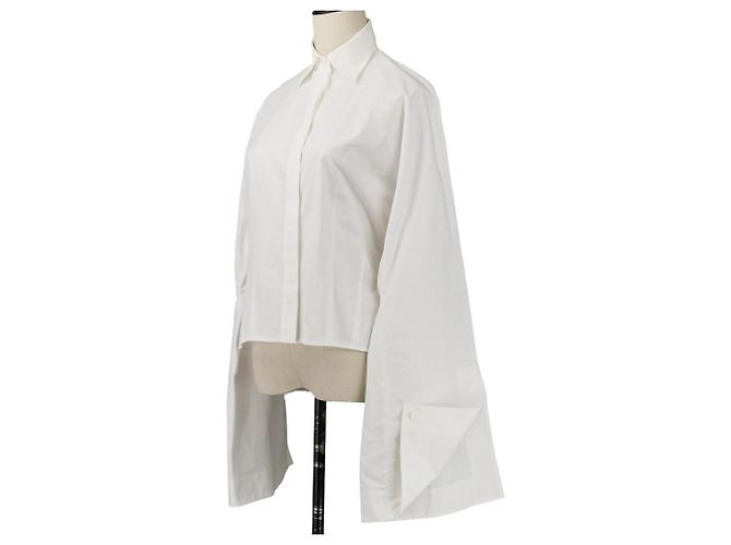 Céline Camicia Celine a maniche voluminose in cotone Bianco - vista 5