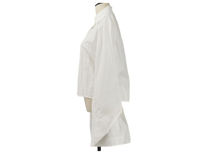Céline Camicia Celine a maniche voluminose in cotone Bianco - vista 7