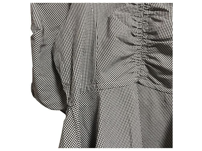 Autre Marque PLST Vichy-Baumwollbluse Schwarz - Ansicht 3