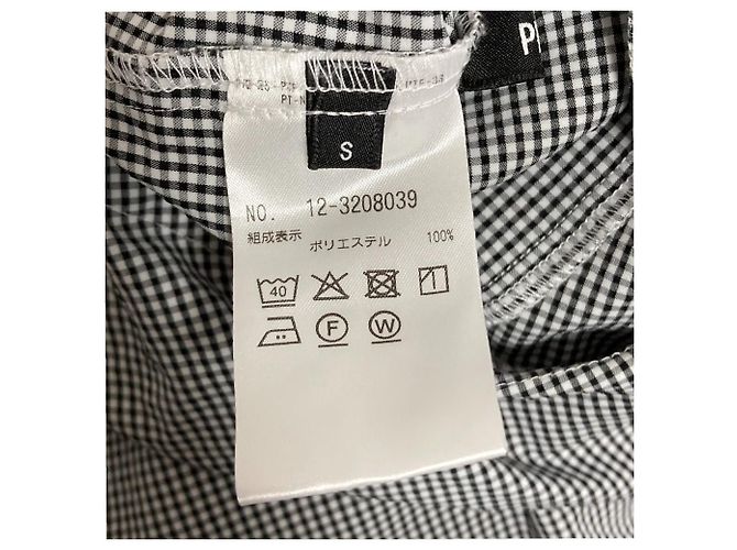 Autre Marque PLST Vichy-Baumwollbluse Schwarz - Ansicht 4