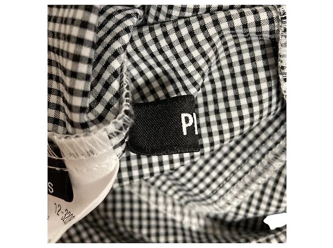 Autre Marque PLST Vichy-Baumwollbluse Schwarz - Ansicht 5