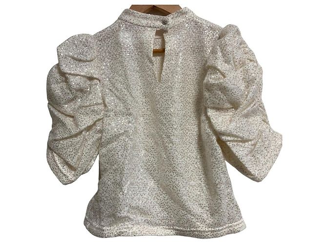 Autre Marque Lily Brown Bluse mit Puffärmeln und Pailletten - Ansicht 2