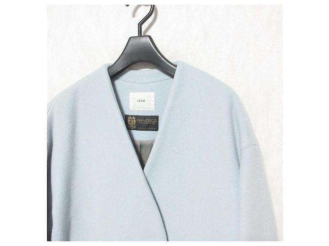 Autre Marque IENA MANTECO Abrigo sin cuello Azul Azul claro - vista 3