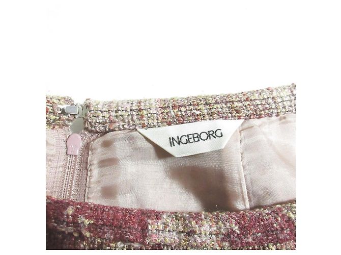 Autre Marque Saia longa de tweed INGEBORG Rosa Vermelho Roxo - vista 4