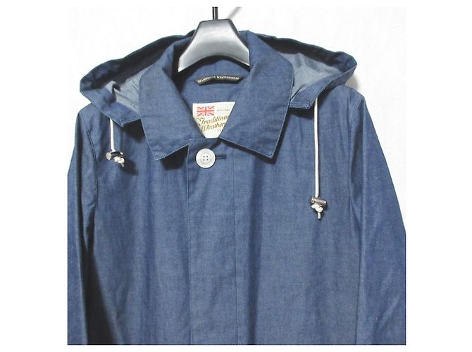 Autre Marque Traditional Weatherwear SELBY HOOD Abrigo efecto denim Azul - vista 4