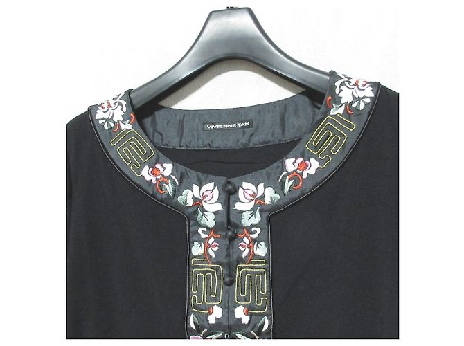 Autre Marque Top de Power Net con bordados florales VIVIENNE TAM Negro - vista 3