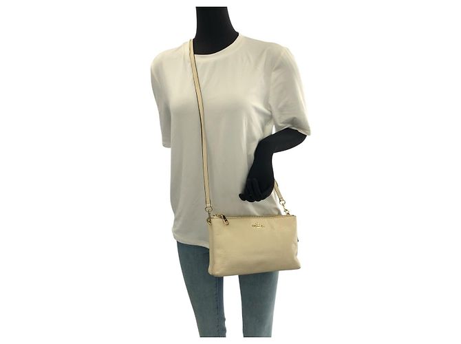 Bolso de hombro de piel COACH Layla Blanco roto - vista 7