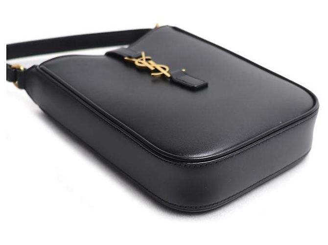 Yves Saint Laurent Saint Laurent Mini Vertical Schultertasche aus Leder Schwarz - Ansicht 3
