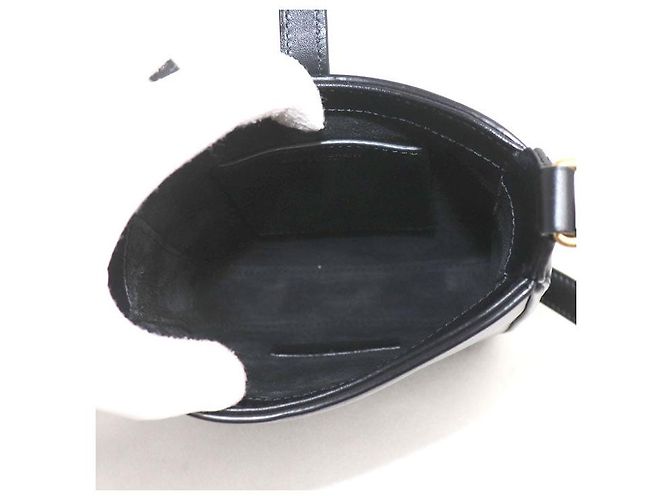 Yves Saint Laurent Saint Laurent Mini Vertical Schultertasche aus Leder Schwarz - Ansicht 4