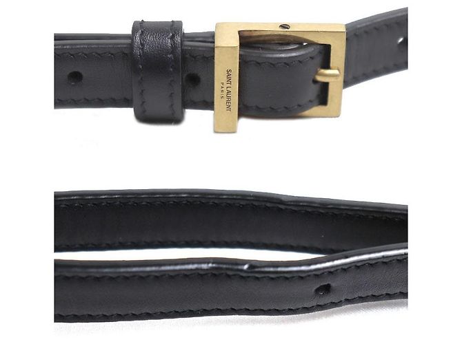 Yves Saint Laurent Saint Laurent Mini Vertical Schultertasche aus Leder Schwarz - Ansicht 5