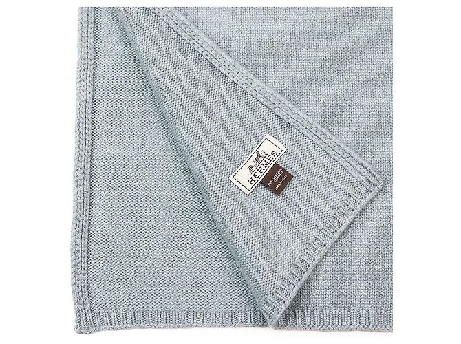 Hermès Hermes Cashmere Short Scarf Blue - view 5
