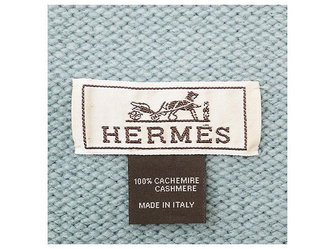 Hermès Hermes Cashmere Short Scarf Blue - view 6