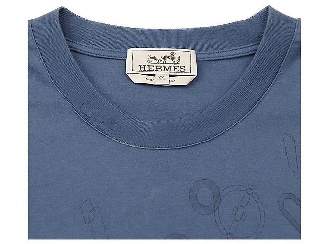 Hermès XXL Baumwoll-T-Shirt Blau - Ansicht 2
