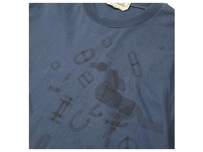 Hermès XXL Baumwoll-T-Shirt Blau - Ansicht 4