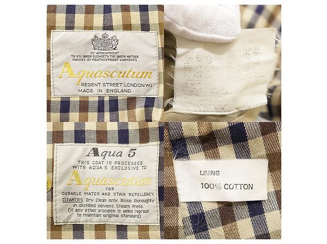 Aquascutum Aqua5 Cotton Trench Coat Beige - vista 10