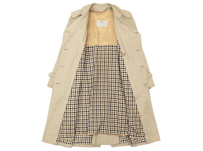Aquascutum Aqua5 Cotton Trench Coat Beige - vista 7