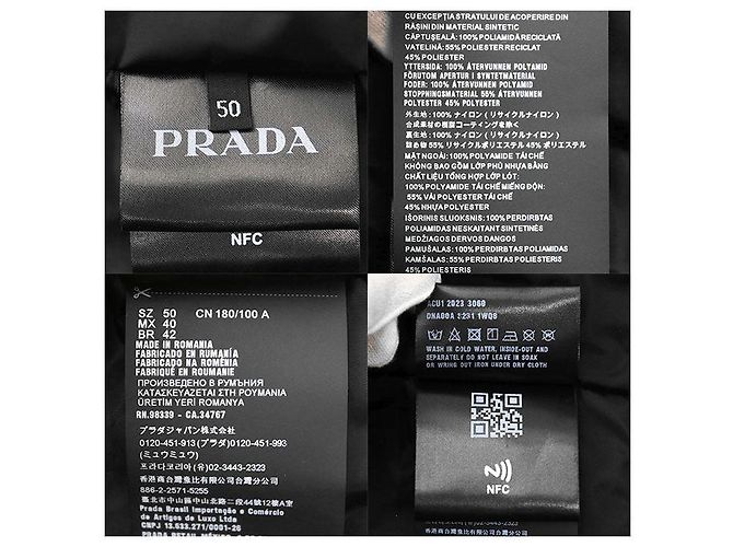 Cappotto Prada Re-Nylon Nero - vista 10