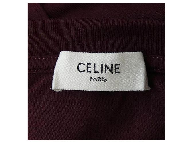 Céline CELINE Triomphe Loose T-Shirt aus Baumwolle Rot Gelb - Ansicht 4