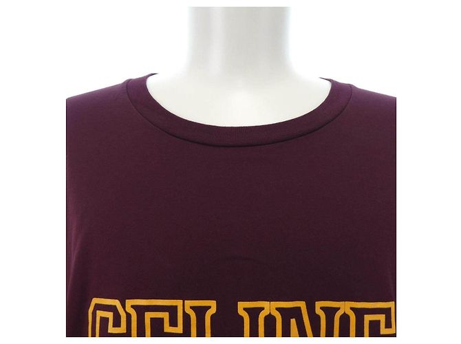 Céline CELINE Triomphe Loose T-Shirt aus Baumwolle Rot Gelb - Ansicht 5