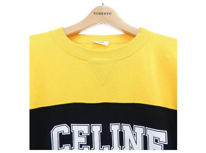 Céline CELINE Sweatshirt aus Baumwolle Schwarz Gelb - Ansicht 5