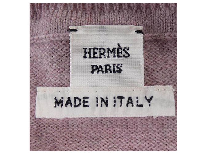 Hermès Hermes BRIDES DE GALA Kaschmir-Strickware Pink Weiß - Ansicht 5