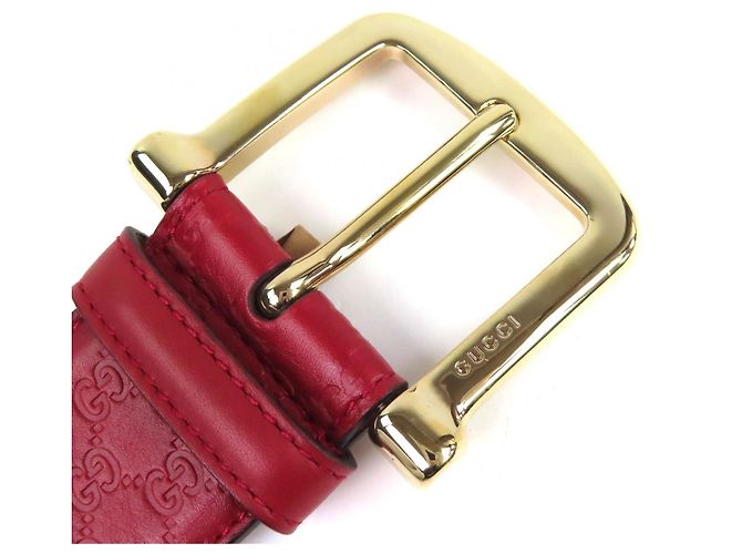 Cintura Gucci Micro Guccisima in pelle Rosso - vista 4