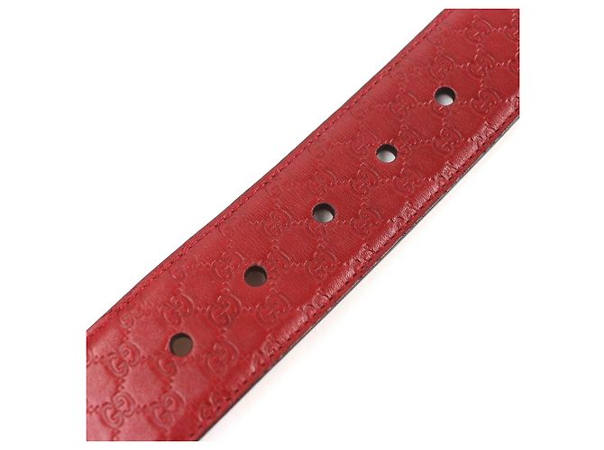 Cintura Gucci Micro Guccisima in pelle Rosso - vista 6