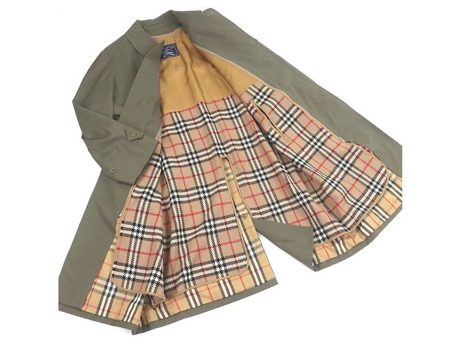 Cappotto Burberrys in cotone e poliestere Beige Cachi - vista 3