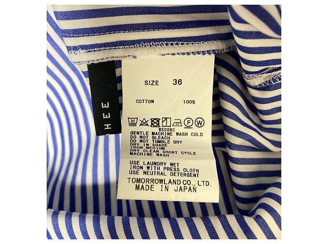 Autre Marque MACPHEE Camisa longa às riscas Azul - vista 3
