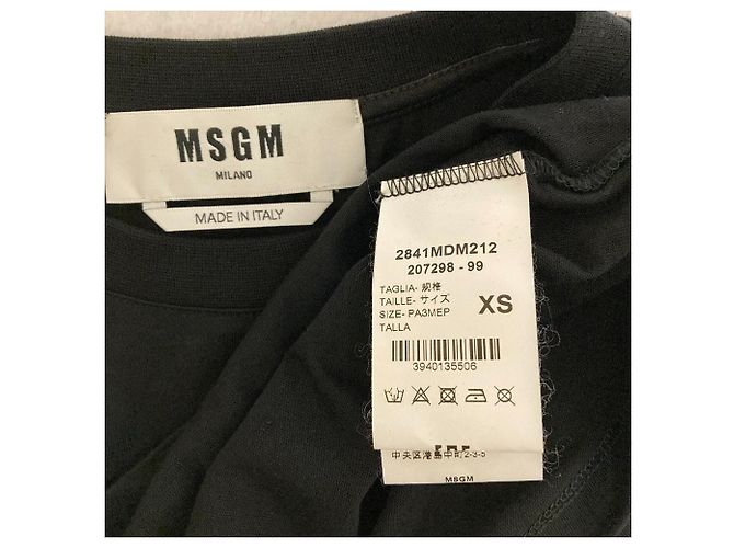 Autre Marque T-shirt de algodão bordado MSGM Preto - vista 3