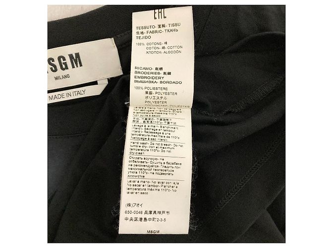 Autre Marque T-shirt de algodão bordado MSGM Preto - vista 4