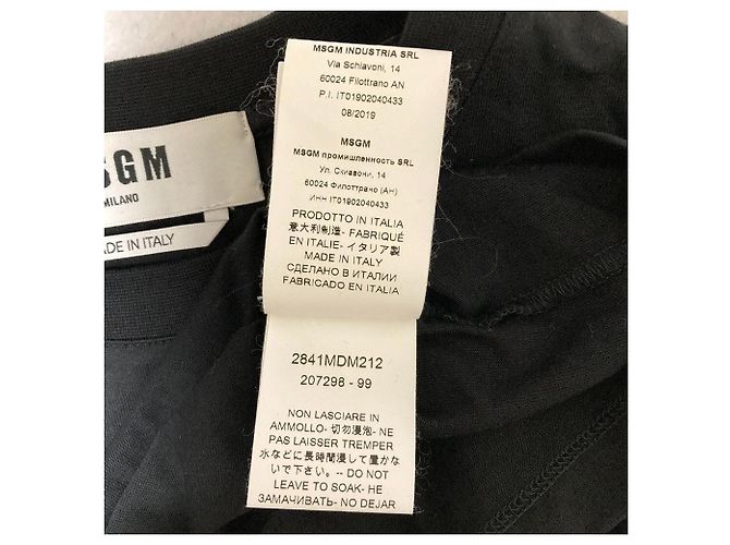 Autre Marque T-shirt de algodão bordado MSGM Preto - vista 5