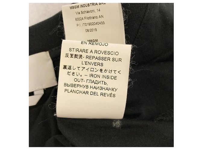 Autre Marque T-shirt de algodão bordado MSGM Preto - vista 6
