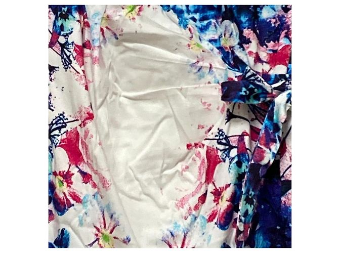Autre Marque Vestido Adolfo Dominguez Rosa Branco Azul - vista 2