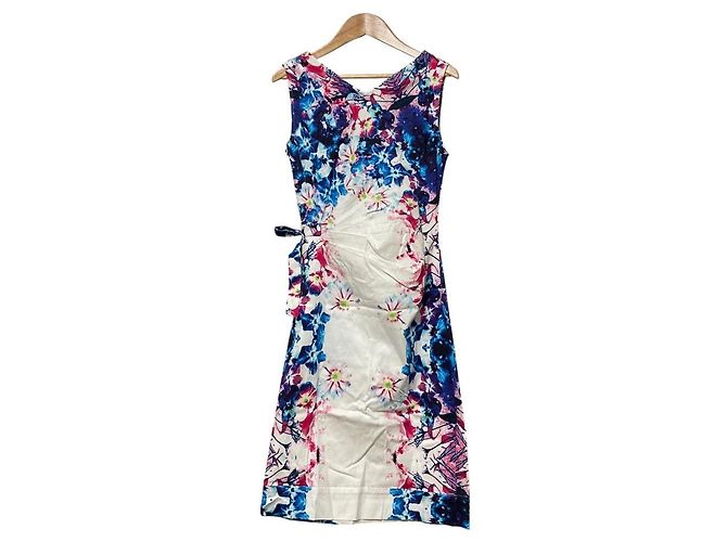 Autre Marque Vestido Adolfo Dominguez Rosa Branco Azul - vista 3
