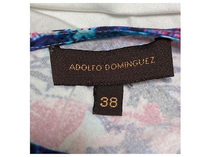 Autre Marque Vestido Adolfo Dominguez Rosa Branco Azul - vista 4