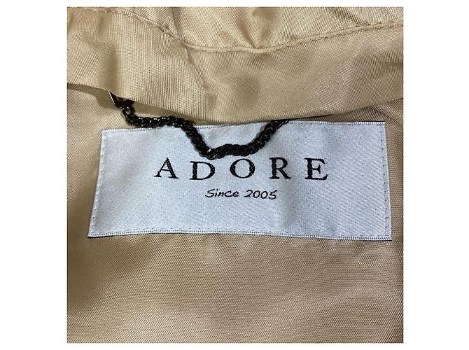 Autre Marque Abrigo con cinturón ADORE 100% Cachemira y Piel de Visón Beige Camello - vista 5