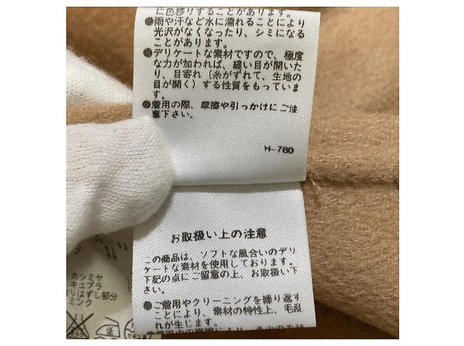Autre Marque Abrigo con cinturón ADORE 100% Cachemira y Piel de Visón Beige Camello - vista 8