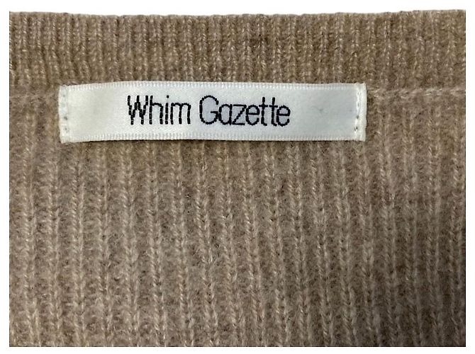 Autre Marque Whim Gazette 100% Kaschmir Pullover Strick mit Bootauschnitt Braun - Ansicht 3