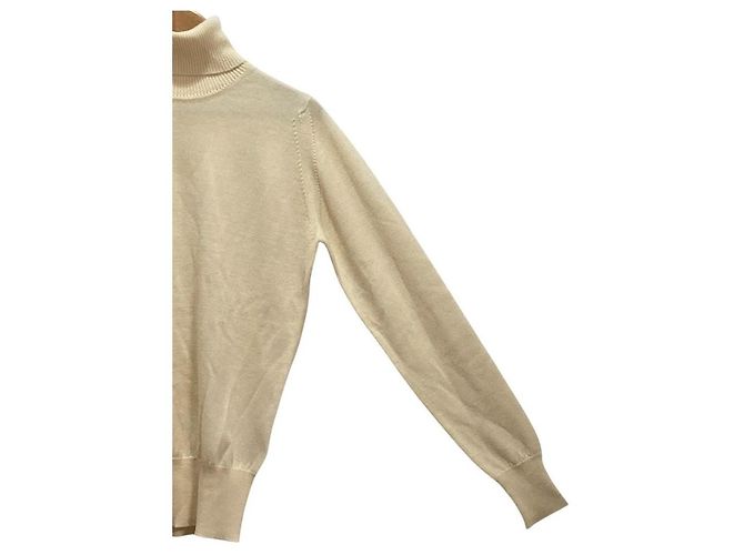 Autre Marque John Smedley for Tomorrowland Jersey de cuello alto de lana Blanco Blanco roto - vista 3