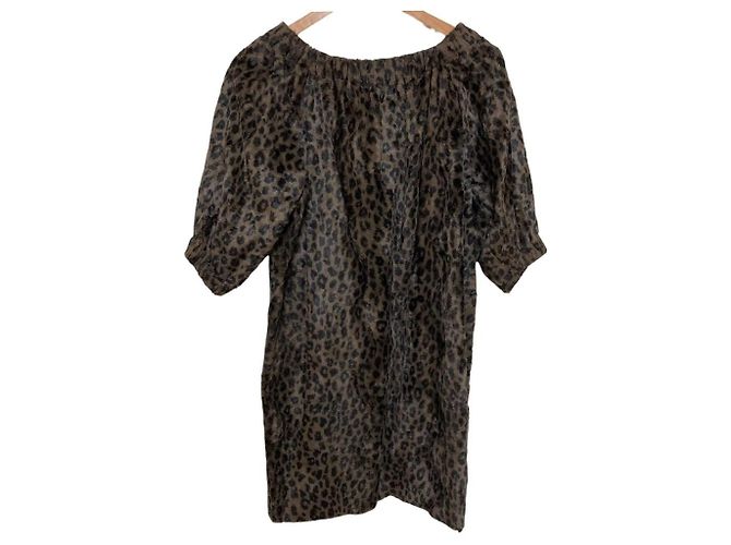 Autre Marque Deuxieme Classe Leopard Mini Kleid Braun - Ansicht 4