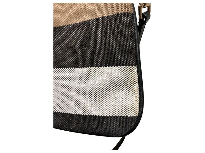 Burberry Nova Check Schultertasche aus Canvas und Leder Braun Schwarz Weiß - Ansicht 11