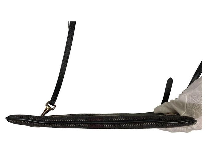 Burberry Nova Check Schultertasche aus Canvas und Leder Braun Schwarz Weiß - Ansicht 14